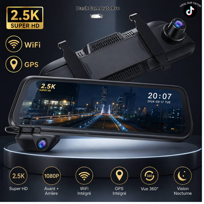 Caméra Embarquée 4K WiFi Double Objectif GPS – Surveillance 24H