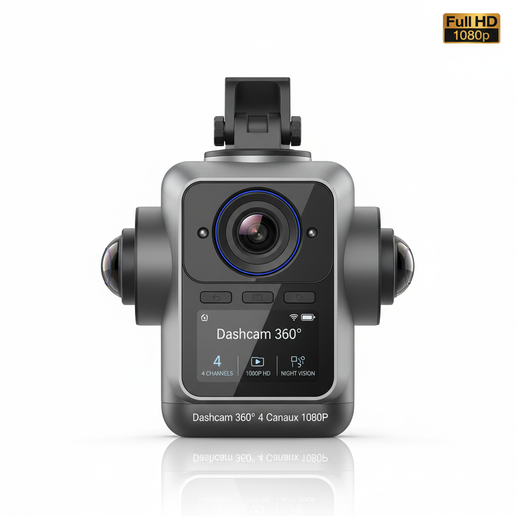 Dashcam 360° 4 Canaux 1080P